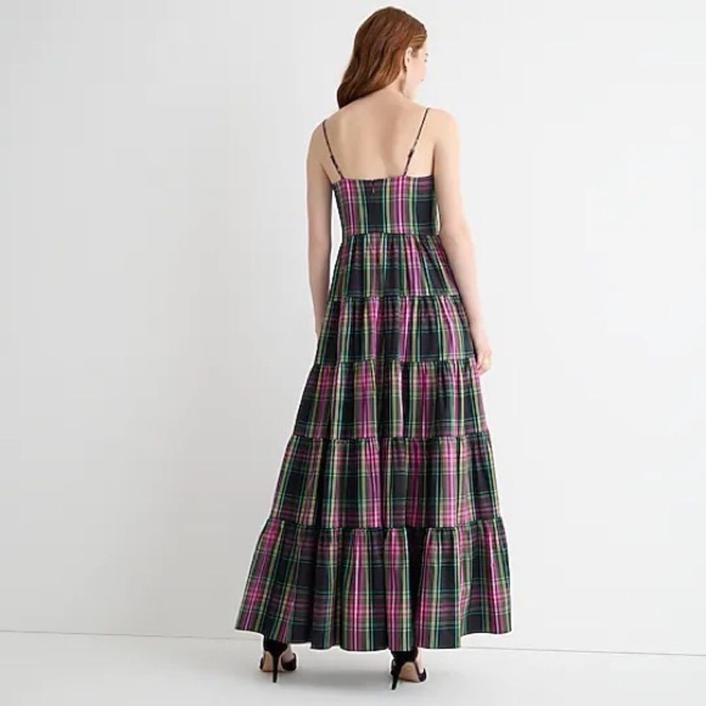 ❤️NWT J. Crew Pink Taffeta Tartan Dress | Sz. 10 - Picture 4 of 5